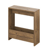 Narrow Dark Oak Sofa Side Table with Storage Shelf – Space-Saving Console Table