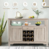 Drink Bar Cabinet Modern Sideboard Wine Rack Cupboard Bottle Storage Unit Grey