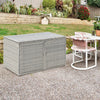 Outdoor PE Wicker Storage Bin Garden Patio 330L 2-Tier Rattan Deck Box with Lid