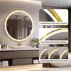 60/80CM Gold Aluminum Framed Led Bathroom Mirror Anti-fog Vanity Mirror Dimmable