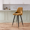 Faux Velvet Fabric Bar Stool Breakfast Kitchen Counter Breakfast Chair Bar Stool