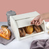 IRON BREAD BIN COUNTERTOP ROLL TOP LOAF BREAD BIN KITCHEN FOOD STORAGE BREAKFAST