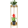 2 Tier Tray Plant Stand Metal Flower Stand Round Flower Pot Holder Bedside Table
