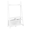 Ladder Tv Unit Stand Media Storage Entertainment Display W/ Shelves Tiva White