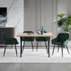 Modern Dining Table for 4 People,120cm Kitchen Dining Table w/ X Shape Metal Leg