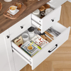 Sideboard Cabinet 5 Drawer Door Kitchen Storage Buffet Unit White Brown Worktop