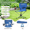 Folding Camping Chair 360° Swivel Portable Beach Outdoor Seat W/ Cup Holder &Bag