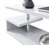 Wooden Coffee Table With Storage High Gloss Sofa End Table LED Light Living Room