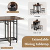 3 Piece Dining Table Set Extendable Kitchen Table Folding Breakfast Table