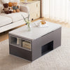 LIFT TOP COFFEE TABLE WITH 2 DRAWERS, SHELF STORAGE HYDRAULIC TEA TABLE DESK