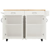 Kitchen Island Rolling Trolley Storage Cabinet with 2 Drawers & Wood Effect Top