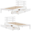 Bed Frame with Drawers White90x200 Solid Wood Pine O9W6