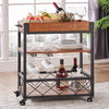 Industrial Drinks Trolley Kitchen Bar Shelves Storage Unit Wine Serving Cart UK