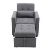 Convertible Sleeper Chair Linen Futon Sofa Bed Small Couch Adjustable Backrest