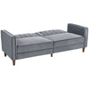 Convertible Sofa Futon Velvet-Touch Tufted Couch Sofa Bed Dark Grey