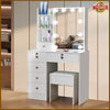 Dressing Table Makeup Desk With Slid Mirror 6 Drawers Stool Vanity Set Bedroom