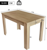 Dining Table MDF Wooden Rectangle 4 Seater Kitchen Home Furniture Oak Finish