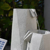 Solar Power LED Lit White Serenity Cascade Outdoor Garden Water Fountain Feature