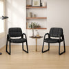 Set of 2 Black Guest Chair Ergonomic Reception Chair w/ Metal Frame