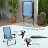 Set of 4 Patio Folding Chairs Portable Sling Back Chairs Outdoor Dining Chairs