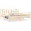 Bed Frame with Headboard 200x200 Solid Wood J5Z9