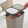 Twin Double Bin Recycling Waste Trash Can Dust Rubbish Separator with Press Lid