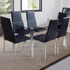 2/4pcs Modern Dining Chairs Faux Leather Padded Kitchen Dinner Seat Black/Grey