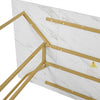 White Dining Table With Golden Metal Legs Dining Room Furniture Rectangle Table