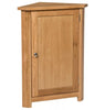 Corner Storage Cupboard, Small Oak Wooden Low Cabinet with 1 Adjustable Shelf
