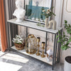 Slim Marble Console Table 2Tier Telephone Sofa Table Hallway Table Storage Shelf