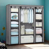 Fabric Canvas Wardrobe With Hanging Rail Shelving Clothes Storage Large Cupboard