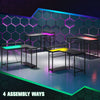L Shaped Desk with LED Lights Reversible Corner Gaming Desk with Storage