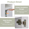White Bathroom Cabinet 2 Door 6 Shelves Storage Makeup With Mirror Free Standing