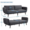 2 Seater Sofa Bed Convertible Futon Bed Settee with Wooden Legs Recliner Couch