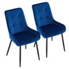 2x High Back Velvet Dining Chairs Modern Design Dining Room Chairs Metal Legs