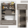 Over The Toilet Storage Cabinet Bathroom Organizer Toilet Rack-Grey