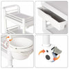 3-Tier Service Trolley with Wheels,Utility Cart for Beauty Salon w/ Drawers