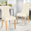 Set of 2/4 Dining Chairs Home Kitchen Chair High Back PU Leather with Wood Legs