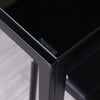 3 sizes Black Glass Dining Table and 4/ 6 Faux Leather Chairs Set Home Furniture