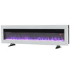White 60'' Wall/Freestanding Electric Fireplace LED Flames Fire Heater + Remote