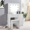 Dressing Table Set Makeup Desk w/ LED Mirror Stool 4 Drawers Vanity Table White