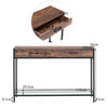 Slim Hallway Console Table Entryway Sideboard 2 Drawers With Glass Storage Shelf