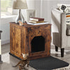 Retro Hidden Cat Litter Box Wooden Cabinet Furniture Indoor Cat House Nightstand