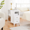 Narrow Side Table Bedside Table w/ 2 Drawers 3 Shelves Nightstand Home Office