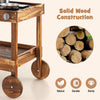 Kids Movable Mud Kitchen Outdoor Mud Kitchen Playset w/ 2 Rolling Wheels