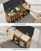 Shoe Bench with Cushion Storage Bench with Padded Seat Rustic Brown