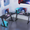 140cm Large Computer Gaming Desk PC Gamer Table Glaring Ambient RGB Light Adjust