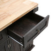 Butcher Block Wood Kitchen Cabinet Rolling Kitchen Island Storage Trolley Cart
