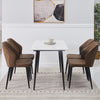 Set of 2 Faux PU Leather Brown Chairs Seat Dining Room Restaurant with Metal Leg