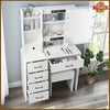 Dressing Table Mirror with 10 LED Lights Drawers Vanity Makeup Desk Stool Set